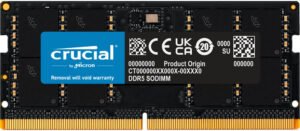 Crucial 32GB DDR5 5600MHz Laptop RAM SODIMM, High-Speed Memory, Black
