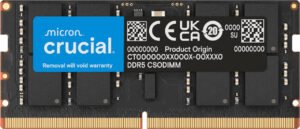 Crucial DDR5 CSODIMM Laptop Memory, 24GB Capacity, 6400 MHz Clock Speed, CL52 CAS Latency, 262-Pin SO-DIMM, Unbuffered DIMM Type, Black