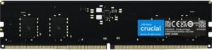 Crucial DDR5 UDIMM Desktop Memory, 16GB Capacity, 5200 MHz Clock Speed, CL42 CAS Latency, 1.1 Voltage, Unbuffered, Non-ECC, Black