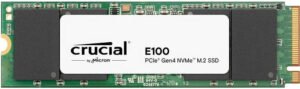 Crucial Gen4 E100 Internal SSD, 480GB Storage Capacity, M.2 Form Factor, 3D NAND Technology, Up To 4700MB/s Read Speed & Up To 2500MB/s Write Speed