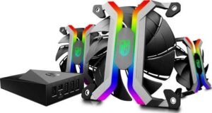 DEEPCOOL MF120 3in1, Smart Fans, Built-in 1.670M True Color RGB Lighting System, with Controller Wirelessly Connected via WIFI to User's Mobile Terminal, Frameless Design