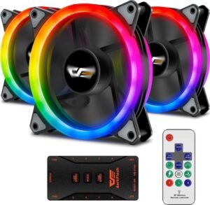 DarkFlash Authentic DR12-Pro 3-in1, Computer Cooler Cooling RGB Fans Computer PC Case Fan RGB Adjust 3P-5V AURA SYNC LED 120mm Fan