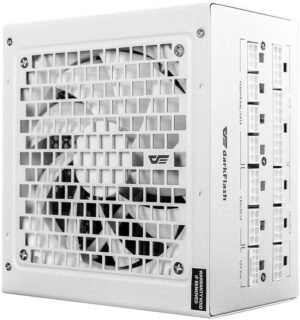 DarkFlash PMT 850W Gold Full Modular Power Supply, 850W Power, 80 Plus Gold Certified, Active PFC + Half Bridge LLC + SRC + DC to DC, Japanese 105°C Capacitor, Hydro Bearing, 120mm Fan, White