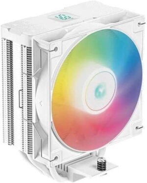 DeepCool AG400 Digital White ARGB Single Tower 120mm CPU Cooler, 2000 RPM Fan Speed, Black