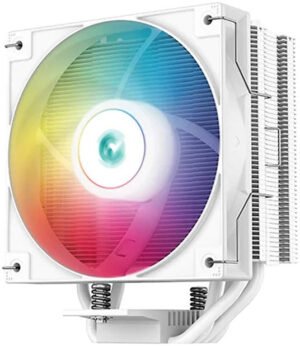 DeepCool AG400 WH ARGB Single Tower 120mm CPU Cooler, 4 Heat Pipes, 500-2000 RPM High Efficiency Fans, 75.89 CFM Airflow, Hydro Bearing, LGA1700/1200/1151/AM4/AM5, White