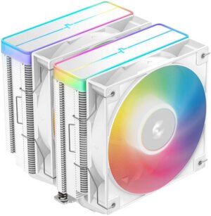 DeepCool AG620 ARGB Dual-Tower 120mm CPU Cooler, Addressable RGB LED, 260W Cooling Power, 300-1950 RPM RPM High Efficiency Fans, 67.88 CFM Airflow, White