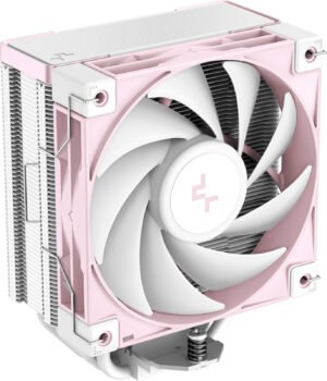 DeepCool AK400 CPU Cooler, 120mm FDB Fan, 1850 RPM Fan Speed, 66.47 CFM Fan Airflow, 29dBA Fan Noise, 4-Pin PWM Fan Connector, 4x Direct Touch Copper Heatpipes, Pink