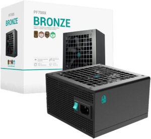 DeepCool PF700X Non-Modular Power Supply, 700W Power, ATX12V V2.52, 80 PLUS Bronze Efficiency, 120mm Longlife HYB Fan, Taiwanese + Japanese Electrolytic Capacitors, Black