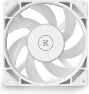 EKWB EK Loop Fan FPT 140 D-RGB 140mm Hgh-static Pressure PC Fan, 600 – 2200 RPM Speed, Fluid Dynamic Bearing, 118,01 CFM Airflow, 44,56dBA Noise Level, White