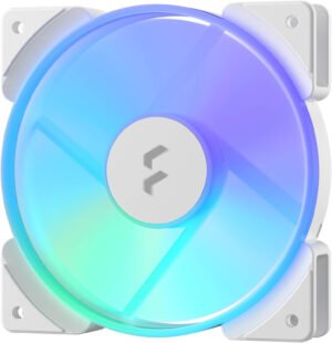 Fractal Design AL-12 Prisma 120mm Addressable RGB PWM Fan, 85.71 CFM Airflow, Up to 2000 RPM, LLS Bearing, 3-Pin RGB Connector, 4-Pin PWM, White