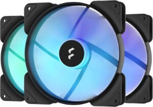 Fractal Design Aspect 14 RGB PWM Fans, 140mm Fan Size, Wide 500-1700 RPM Range , 20 - 78 CFM Airflow, PWM Control with Wide RPM Speed Range, Black Frame - 3 Pack