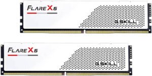 G.SKILL Flare X5 64GB (32GB x2) DDR5 Desktop Memory, 6000 MT/s Memory Speed, CL36 CAS Latency, Intel XMP 3.0 & AMD EXPO, White