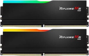 G.SKILL Ripjaws M5 RGB Series 32GB (2x16GB) DDR5 Dual Channel Desktop Memory, 6000 MT/s Memory Speed, CL36-36-36-96 Latency, 1.35V Voltage, Intel XMP 3.0, Black