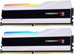 G.SKILL Trident Z5 RGB Series 64GB (2x32GB) DDR5 Dual Channel Desktop Memory Kit, 6000 MT/s Memory Speed, CL36-36-36-96 Latency, 1.35V, Intel XMP 3.0 & AMD EXPO, Whit