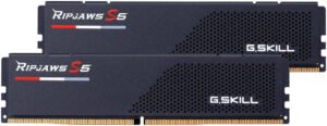 G.Skill Ripjaws S5 32GB (2 x 16GB) DDR5 Dual Channel Desktop Memory Kit, 6000 MT/s Memory Speed, CL 36 CAS Latency, Intel XMP 3.0, 1.35V, 288 Pin, Non ECC Unbuffered, Black