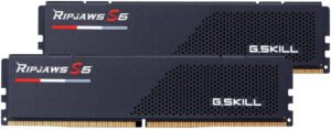 G.Skill Ripjaws S5 64GB (2 x 32GB) DDR5 Dual Channel Desktop Memoryw Kit, 6000 MT/s Memory Speed, CL 36 CAS Latency, Intel XMP 3.0, 1.4V, 288 Pin, Non ECC Unbuffered, Black