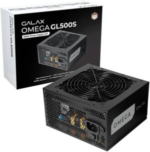 GALAX OMEGA GL500S Non-Modular Power Supply, 500W Power, 80 PLUS Bronze Efficiency, Cybenetics Bronze, 105° C-Rated Capacitors, DC/DC conversion, Black
