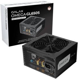 GALAX OMEGA GL650S Non-Modular Power Supply, 650W Power, 80 PLUS Bronze Efficiency, Cybenetics Bronze, 105° C-Rated Capacitors, DC/DC conversion, Black