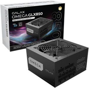 GALAX OMEGA GLX850 Full-Modular Power Supply, 850W Power, 80 PLUS Gold Efficiency, Cybenetics Gold, 105° C-Rated Capacitors, 120mm Fluid Dynamic Bearing, Black