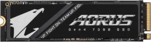 GIGABYTE AORUS 2TB Capacity, Gen4 7300 SSD Storage w/o Heat Spreader, PCI-Express 4.0 x4, NVMe 1.4 Interface, M.2 2280 Form Factor, Up to 7300 MB/s Read & Up to 6850 MB/s Write