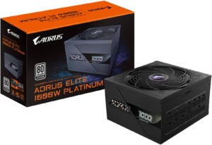 GIGABYTE AORUS ELITE P1000W 80+ Platinum Modular PCIe 5.0 Power Supply, 1000W Power, 80 PLUS Platinum Efficiency, 120mm Fluid Dynamic Bearing Fan, Black