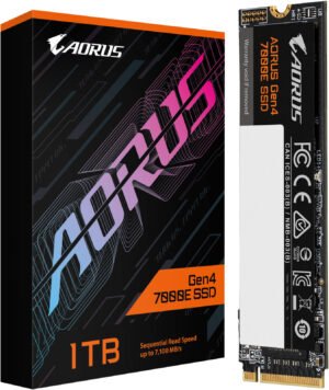 GIGABYTE AORUS Gen4 7000E Internal SSD, 2TB Capacity, PCI Express 4.0x4, NVMe 1.4, M.2 2280 Form Factor, Sequential Read Speed Up to 7100 MB/s & Sequential Write Speed Up to 6500 MB/s