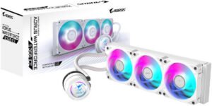 GIGABYTE AORUS WATERFORCE II 360 ICE, AIO Liquid Cooler With ARGB Fans, 360mm, Rotatable Water Block, Intel 115x,1200,1700 AMD AM5, AM4, White