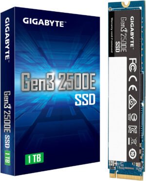 GIGABYTE Gen3 2500E Internal SSD, 1TB Capacity, PCIe 3.0x4, NVMe 1.3 Interface, M.2 2280 Form Factor, Up to 2400 MB/s Sequential Read & Up to 1800 MB/s Sequential Write