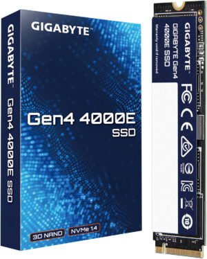 GIGABYTE Gen4 4000E Internal SSD, 1TB Capacity, PCI Express 4.0x4, NVMe 1.4 Interface, M.2 2280 Form Factor, Up to 4000 MB/s Sequential Read & 3900 MB/s Sequential Write