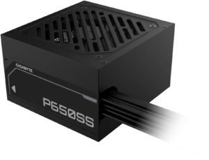 GIGABYTE P650SS Non Modular Power Supply, 650W Power, 80 Plus Silver Efficiency, 120mm Fluid Dynamic Bearing Fan, Intel ATX 3.0 Standard, 0.9 Active PFC, Black