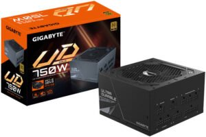 GIGABYTE UD750GM PG5 Fully Modular Power Supply, 750W Power, 80 PLUS Gold Efficiency, 120mm Hydraulic Bearing Fan, ATX 12V v3.0, Black