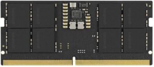 Goodram DDR5 SODIMM Laptop Memory, 16GB Capacity, 5600 MHz Memory Speed, CL46 CAS Latency, 2048x8 Chip Organization, 1.1 Voltage, Black