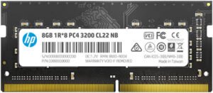 HP S1 8GB DDR4 SO-DIMM Desktop Memory, 3200MHz Clocking Speed, CL22 Latency, 1.20 Memory Voltage, 1Rx8 PC4, 260-Pin, Black
