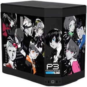HYTE X SEGA ATLUS Persona 3 Reload Premium Mid-Tower ATX PC Case, 3x Flow FE12 Pre-Installed Fans, 280mm Radiator Support, 60L Volume, Tempered Glass, PCIE 4.0 Riser Cable, Black