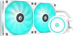 ID-COOLING AURAFLOW X 240 Snow CPU Water Cooler 12V RGB AIO Cooler 240mm CPU Liquid Cooler 2X120mm RGB Fan, Intel 115X/2066, AMD TR4/AM4