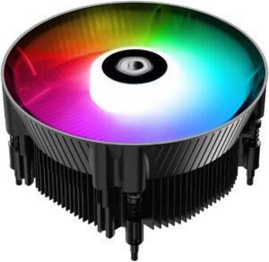 ID-Cooling DK-07i Rainbow CPU Cooler, 120mm PWM Fan Size, 1800RPM Fan Speed, 61.5 CFM Fan Airflow, Aluminum Fin, Black Coating Material