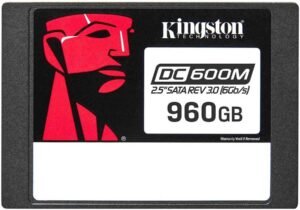 Kingston DC600M 2.5" SATA Enterprise SSD, 960 GB Capacity, Up to 560MB/s Read & 530MB/s Write, Consistent Latency, IOPS, Reliable QoS, Black
