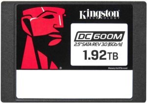 Kingston DC600M 2.5" SATA Enterprise SSD, 1.92 TB Capacity, Up to 560MB/s Read & 530MB/s Write, Consistent Latency, IOPS, Reliable QoS, Black