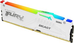 Kingston FURY Beast 32GB DDR5 RGB Desktop Memory, 5600MT/s Memory Speed, CL36 CAS Latency, 1.25 Voltage, 288-Pin, Intel XMP / AMD EXPO, White