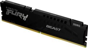 Kingston Fury Beast 16GB DDR5 Desktop Memory, 6000MT/s Speed, CL30 DIMM C-Latency, 288-Pin, 1.4V Voltage, Intel XMP 3.0 & AMD EXPO, Black