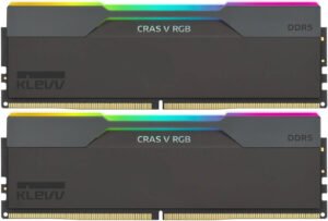 Klevv Cras V DDR5 Desktop Memory, 32GB (16GBx2) Capacity, 6400 MT/s Memory Speed, CL32 CAS Latency, 1.35 Voltage, Intel XMP 3.0 & AMD EXPO, Obsidian Black