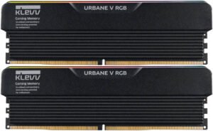 Klevv Urbane V RGB DRR5 Gaming Desktop Memory, 32GB (16GBx2) Capacity, 6400 MT/s Memory Speed, CL30 CAS Latency, 1.35 Voltage, Intel XMP 3.0, Jet Black