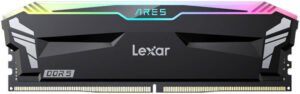 Lexar Ares RGB DDR5 Desktop Memory, 32GB (2x 16GB) Capacity, 6400 MHz Memory Speed, CL32 CAS Latency, 1.4 Voltage, 288-Pin, Support Intel XMP 3.0 & AMD EXPO