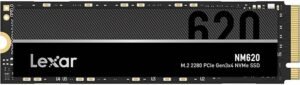 Lexar NM620 512GB M.2 2280 Internal Solid State Drive, Up to 3300MB/s Read & 2400MB/s Write Speeds, 3D TLC NAND , 1.5 Million Hours MTBF, Shock & Vibration Resistance. Black