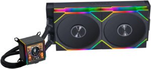 Lian-Li GA II LCD TL WIRELESS 280 AIO RGB Liquid CPU Cooler, 2.88" IPS LCD Display, 280mm Radiator, 3600 RPM Pump Speed, 2x 140mm aRGB Fans, 103.9 Fan CFM AirFlow, FDB Type, Black