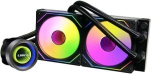 Lian Li Galahad II Trinity Liquid CPU Cooler, 240mm, 2x 120mm SL-Infinity Fans, 3200RPM Pump Speed, 61.3CFM Fan Airflow, 2100RPM Fan Speed, Fluid Dynamic Bearing, Black