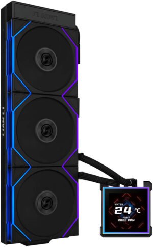 Lian-Li HydroShift II LCD-S 360TL Liquid CPU Cooler, Pre-Installed UNI FAN TL Wireless Fans, 360mm Radiator, 3.4" IPS 60Hz LCD Screen, 3200 RPM Pump Speed, Black
