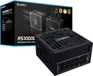 Lian Li RS Rotational Shift Fully Modular Power Supply, 1000W Power, 80 Plus Gold Efficiency, 135mm Cooling Fan, German EPCOS Industrial-Grade Capacitors, ATX 3.1 Ready, w/o Hub, Black