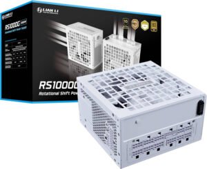 Lian Li RS Rotational Shift Fully Modular Power Supply, 1000W Power, 80 Plus Gold Efficiency, 135mm Cooling Fan, German EPCOS Industrial-Grade Capacitors, ATX 3.1 Ready, w/o Hub, White