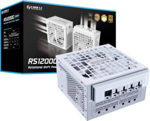 Lian Li RS Rotational Shift Fully Modular Power Supply, 1200W Power, 80 Plus Gold Efficiency, 135mm Cooling Fan, German EPCOS Industrial-Grade Capacitors, ATX 3.1 Ready, White
